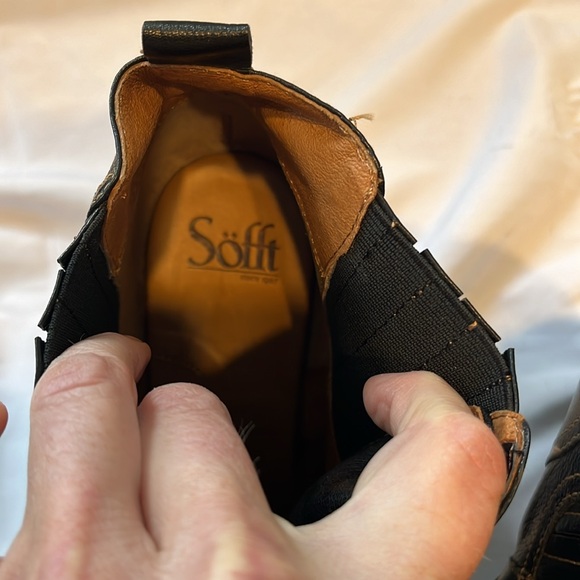 Sofft | women’s black high heel boots with buckle strap and laces shoe size 11 - Picture 2 of 15